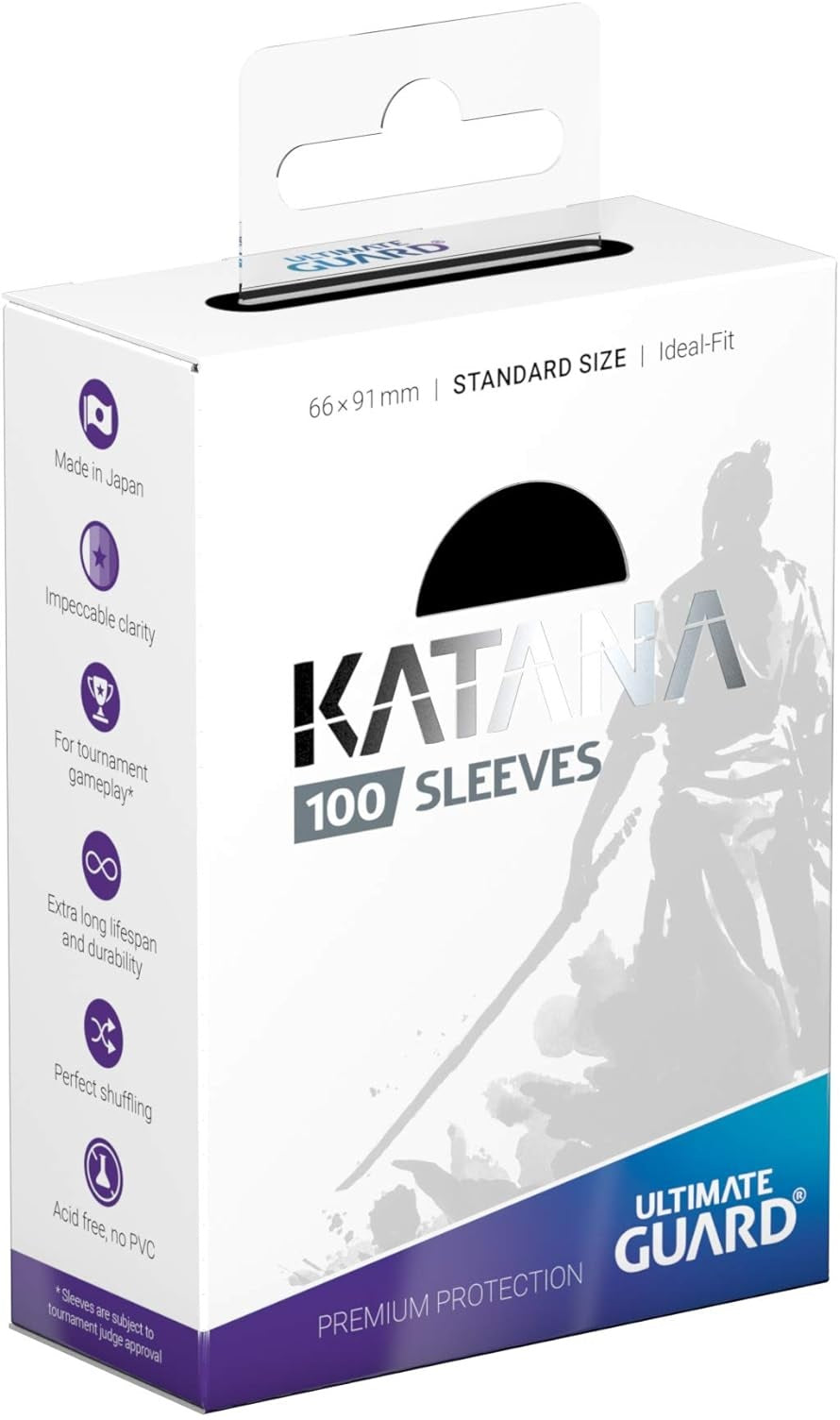 Ultimate Guard - Katana Standard Size Sleeves 100ct - Black