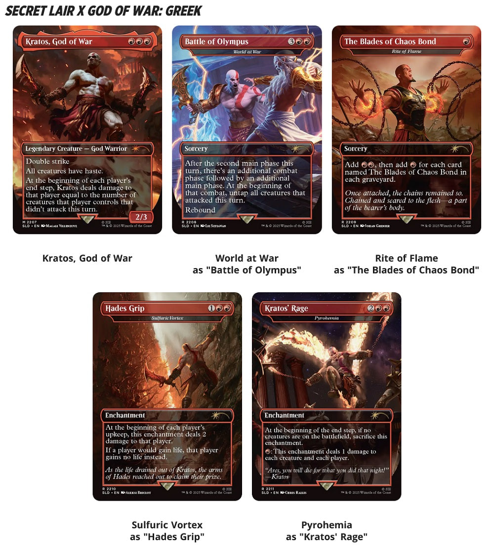 god of war mtg cards Playstaion: God of War: Vengeance MTG Secret Lair – Draw For Turn Games
