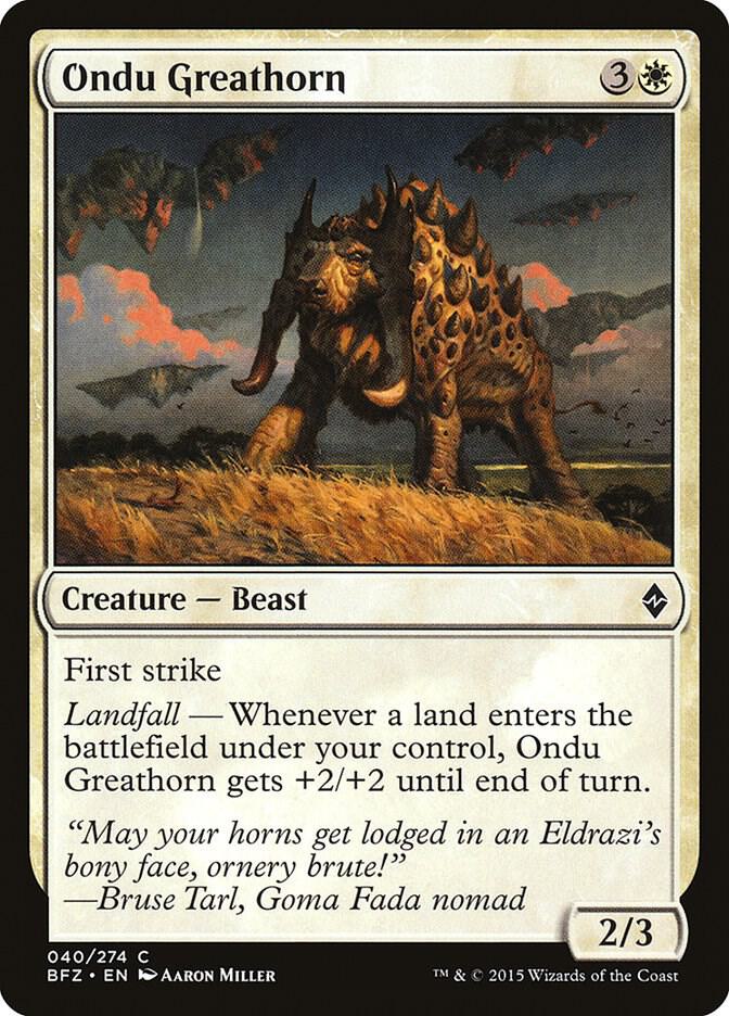 Ondu Greathorn [Battle for Zendikar] 40