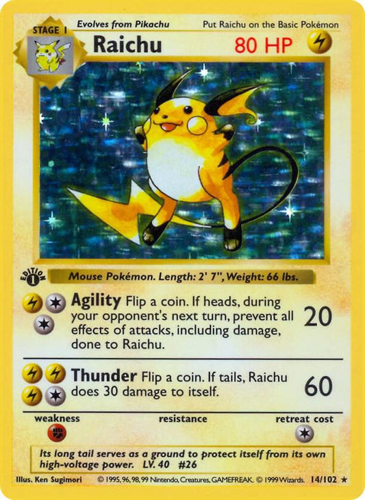 Raichu [Base Set (Shadowless)] 014/102