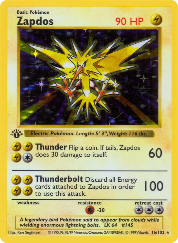 Zapdos [Base Set (Shadowless)] 016/102