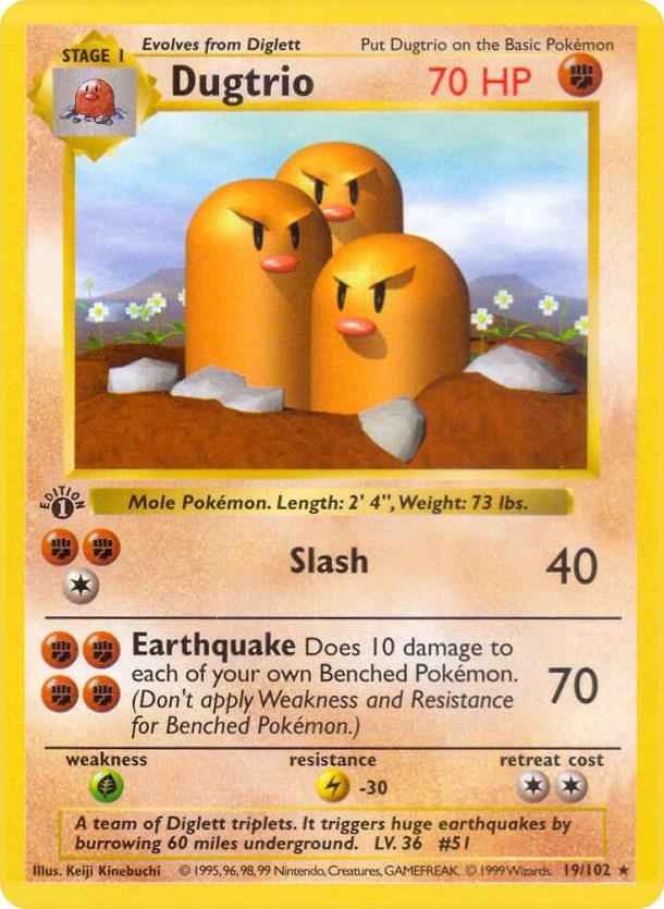 Dugtrio [Base Set (Shadowless)] 019/102