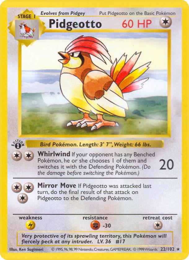Pidgeotto [Base Set (Shadowless)] 022/102