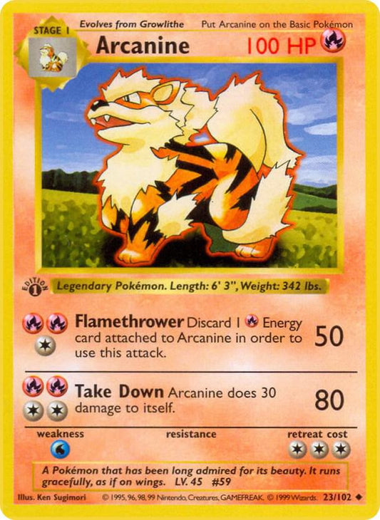 Arcanine [Base Set (Shadowless)] 023/102