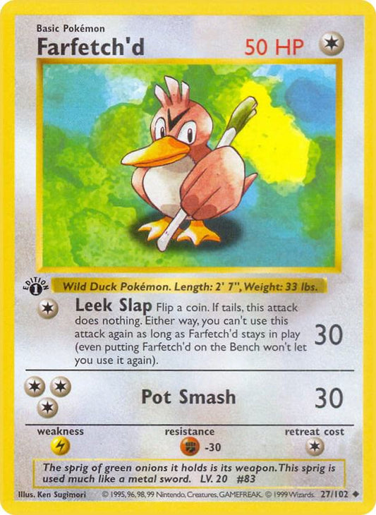 Farfetch'd [Base Set (Shadowless)] 027/102