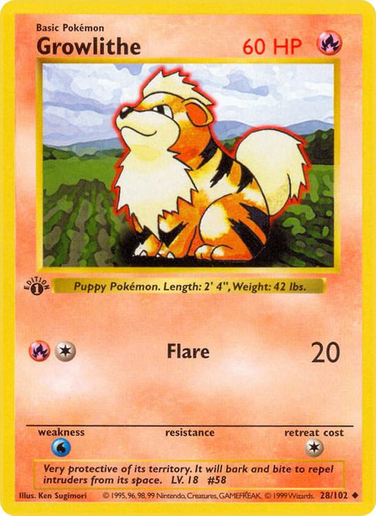 Growlithe [Base Set (Shadowless)] 028/102