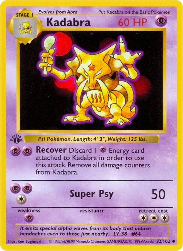 Kadabra [Base Set (Shadowless)] 032/102