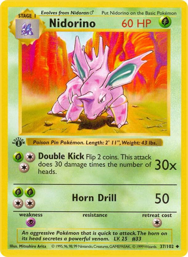 Nidorino [Base Set (Shadowless)] 037/102