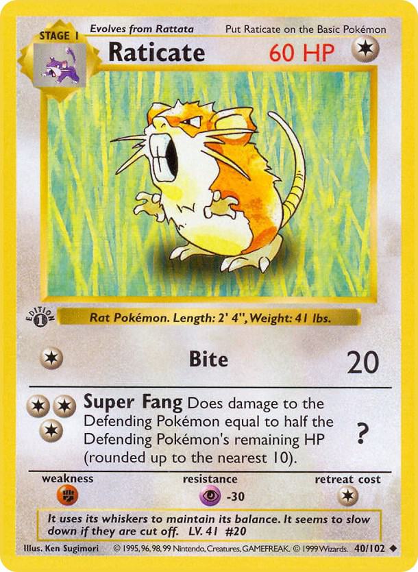 Raticate [Base Set (Shadowless)] 040/102