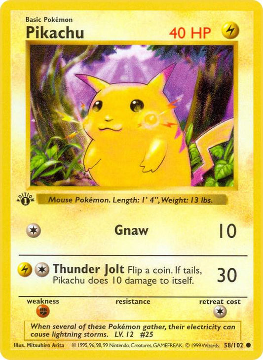 Pikachu [Base Set (Shadowless)] 058/102