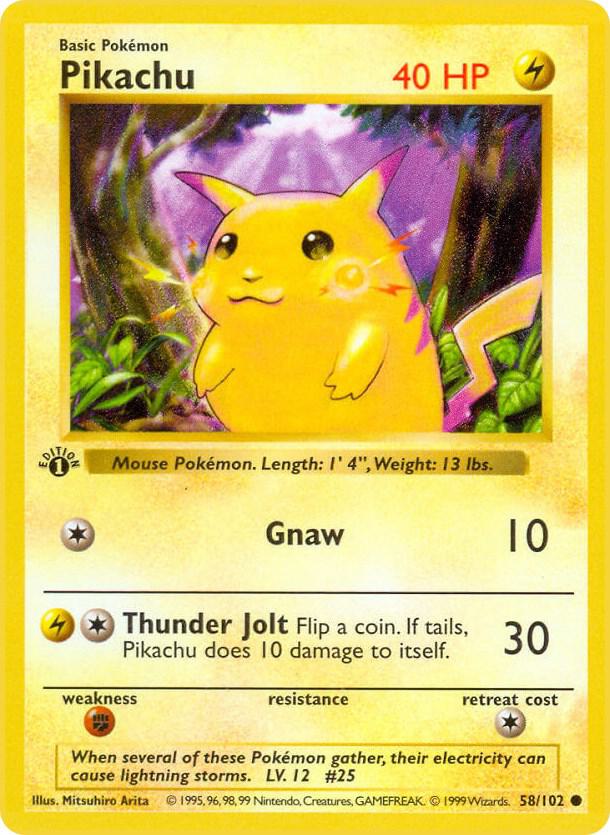 Pikachu [Base Set (Shadowless)] 058/102
