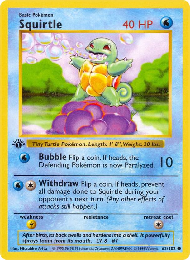 Squirtle [Base Set (Shadowless)] 063/102