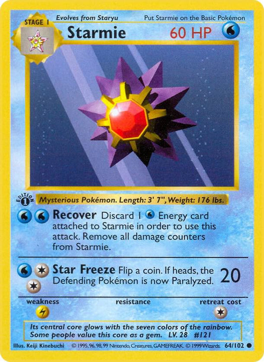 Starmie [Base Set (Shadowless)] 064/102