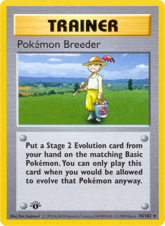 Pokemon Breeder [Base Set (Shadowless)] 076/102