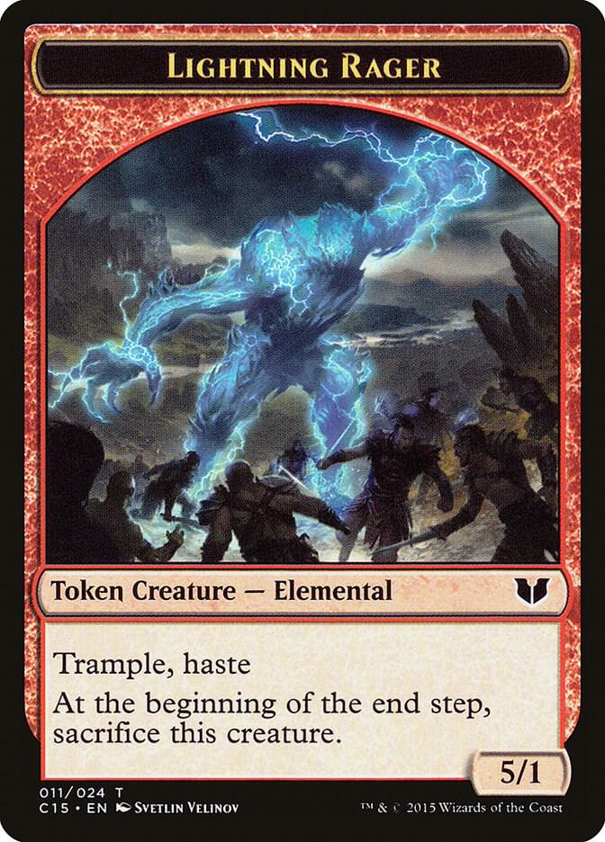 Lightning Rager // Lightning Rager Double-Sided Token [Commander 2015] 11 // 11