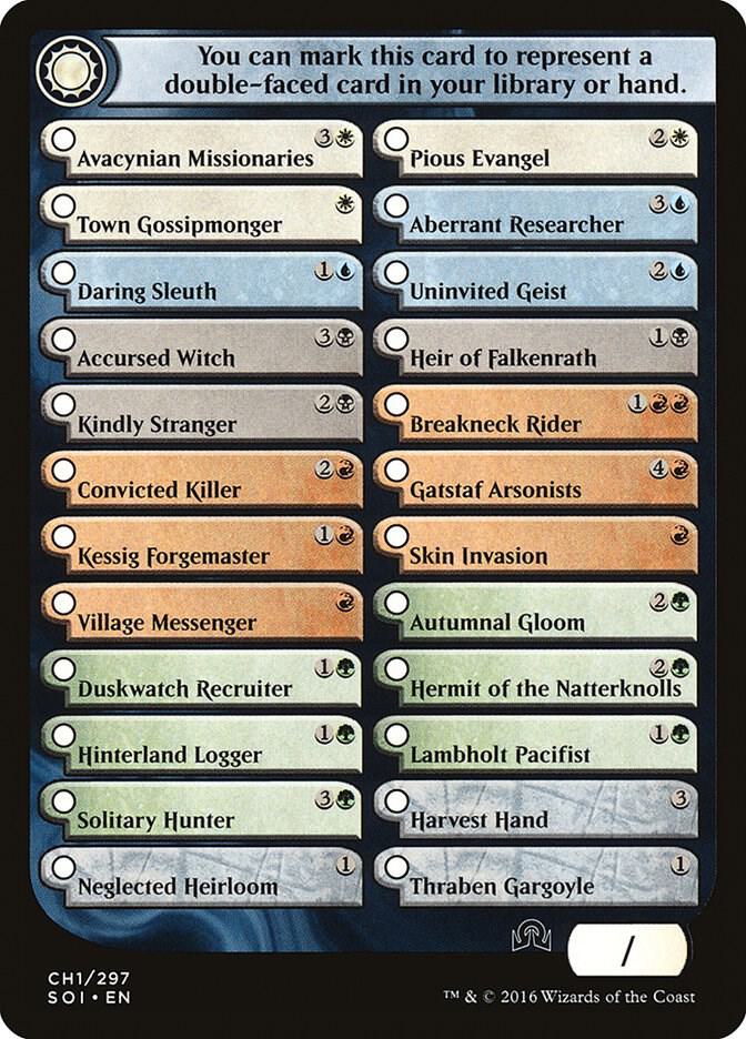Checklist Card - (CH1) Shadows over Innistrad [Shadows over Innistrad] CH1