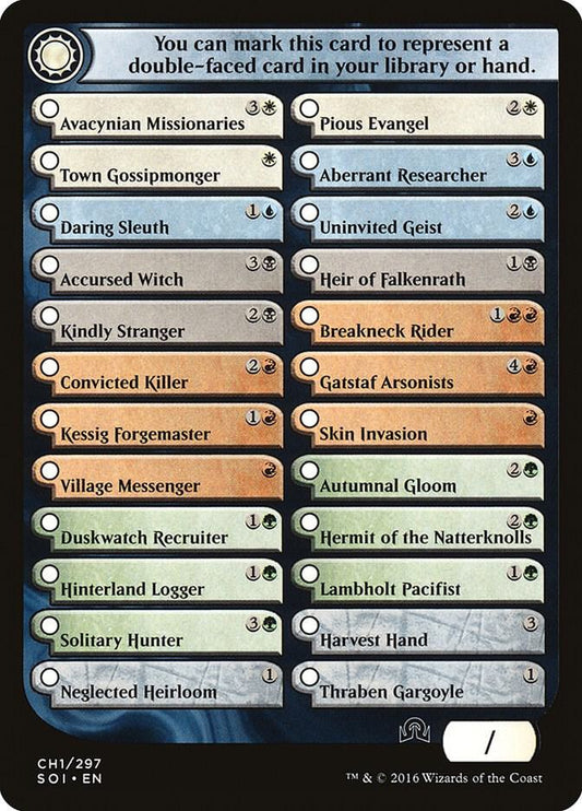 Checklist Card - (CH1) Shadows over Innistrad [Shadows over Innistrad] CH1