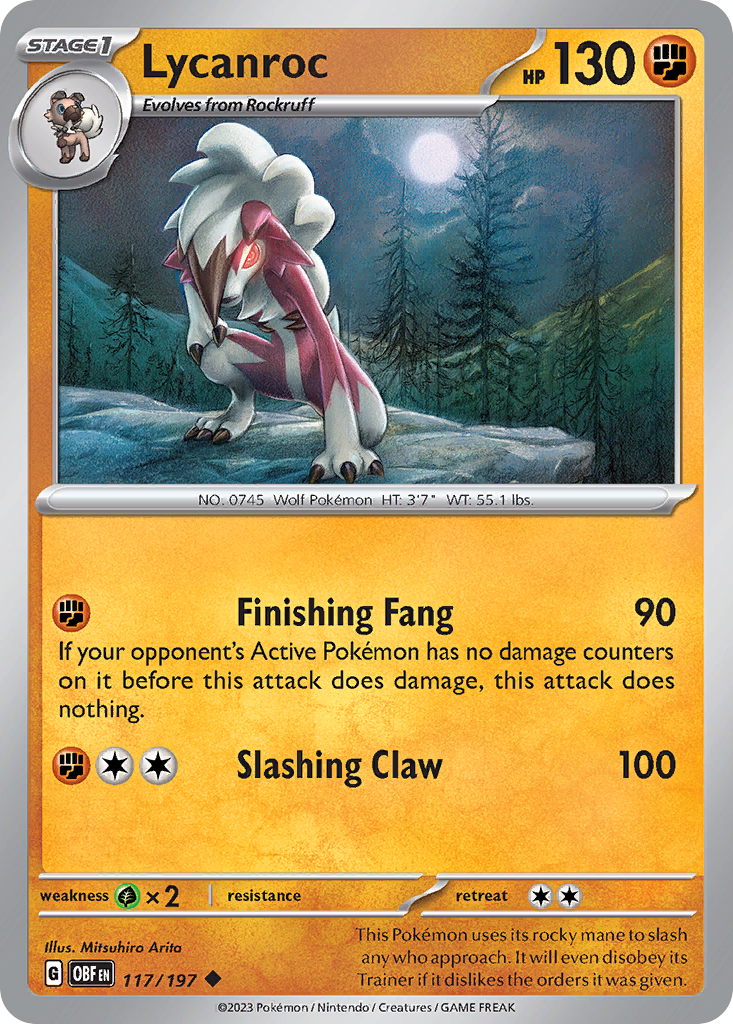 Lycanroc - 117/197 Obsidian Flames