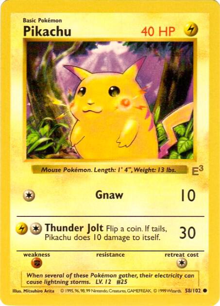 Pikachu - 58/102 (E3 Stamped with Red Cheeks) [Miscellaneous Cards & Products] 058/102