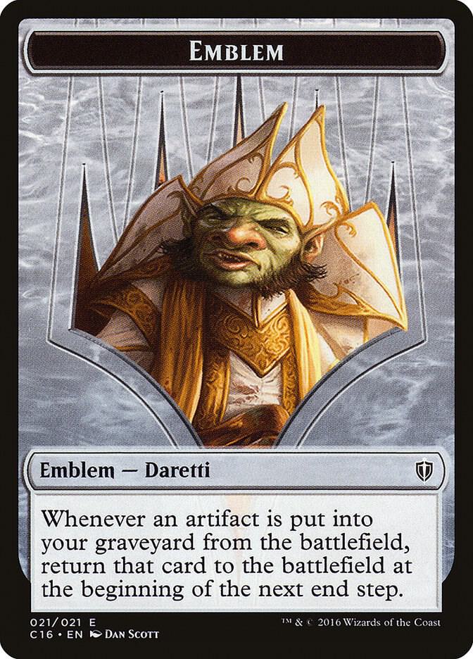 Emblem - Daretti, Scrap Savant // Thopter Double-Sided Token [Commander 2016] 21 // 9