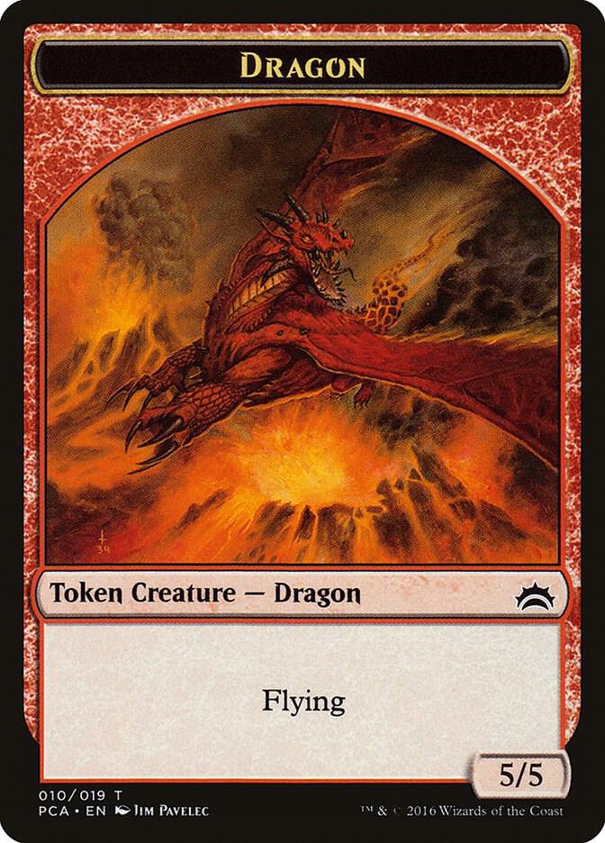 Dragon // Saproling Double-Sided Token [Planechase Anthology] 10 // 19