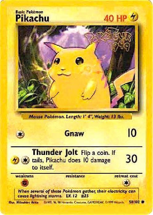 Pikachu - 58/102 (PokeTour 1999) [Miscellaneous Cards & Products] 058/102