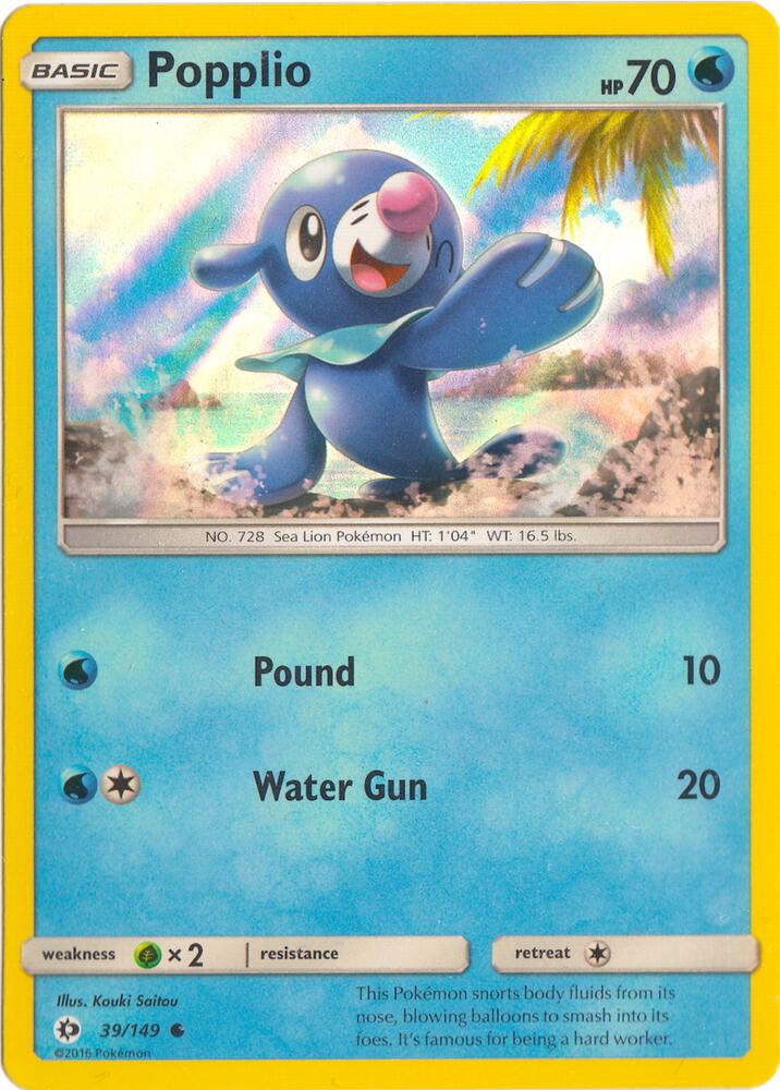 Popplio - 39/149 (Water Web Holo) [Miscellaneous Cards & Products] 039/149