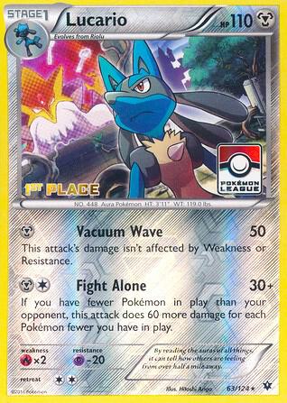 Lucario - 63/124 (Pokemon League) [1st Place] [League & Championship Cards] 063/124