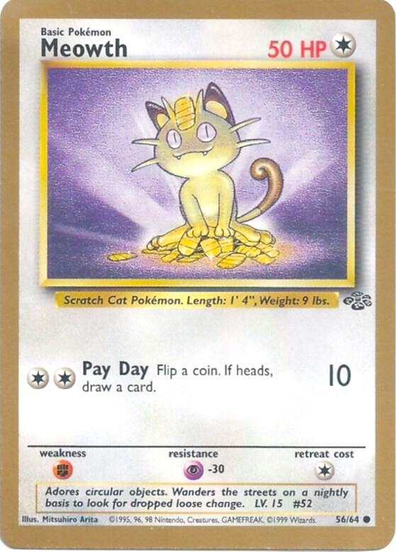 Meowth - 56/64 (Gold Bordered Promo) [Miscellaneous Cards & Products] 56/64