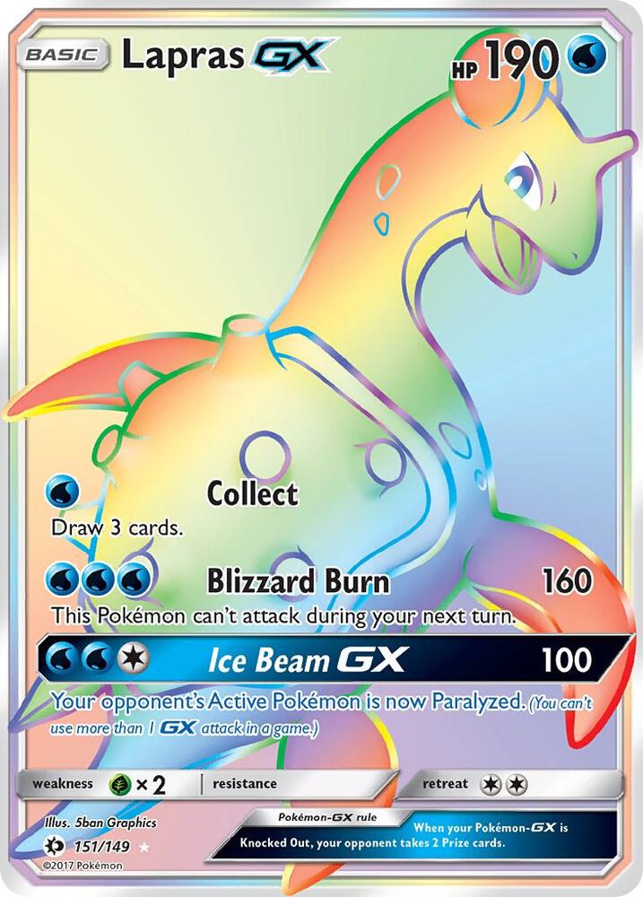 Lapras GX (Secret) [SM Base Set] 151/149