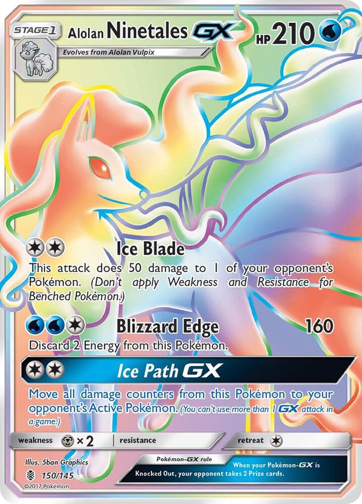 Alolan Ninetales GX (Secret) [SM - Guardians Rising] 150/145