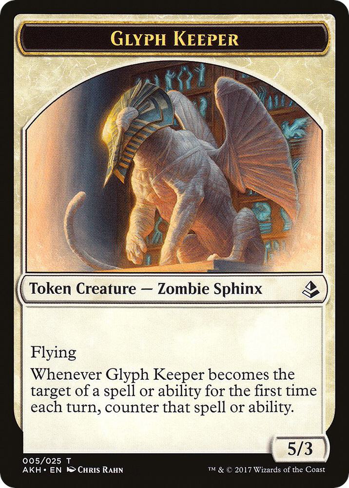 Glyph Keeper // Warrior Double-Sided Token [Amonkhet] 5 // 17