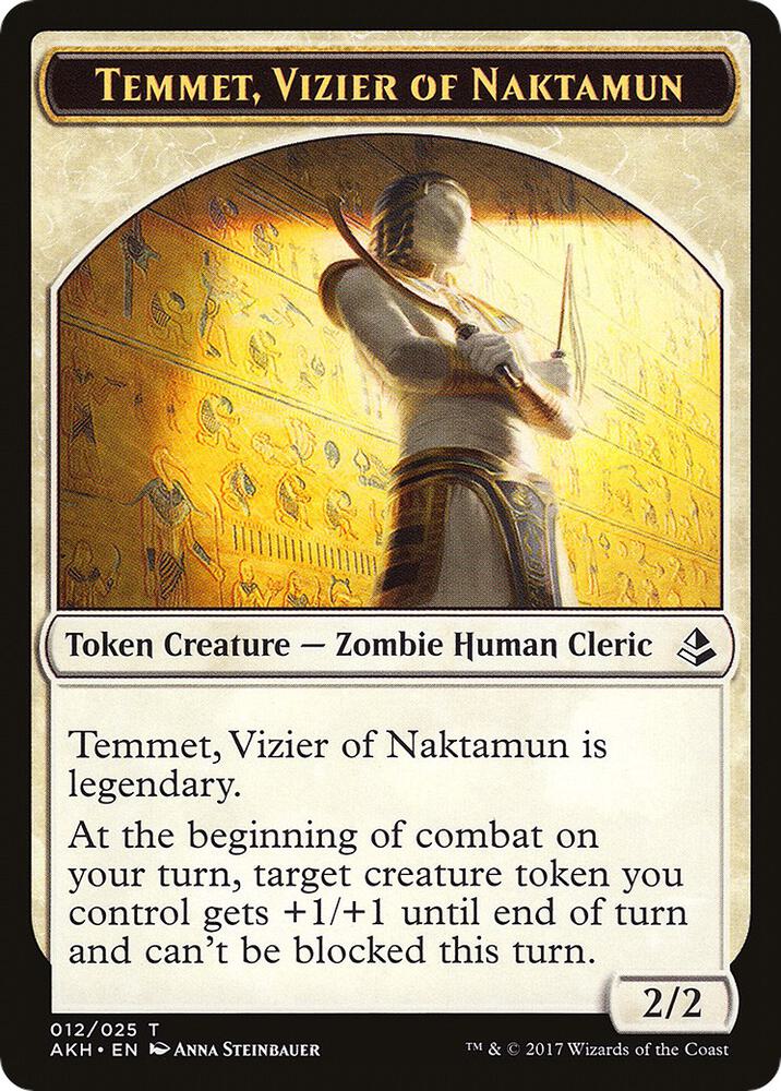 Temmet, Vizier of Naktamun // Zombie Double-Sided Token [Amonkhet] 12 // 20