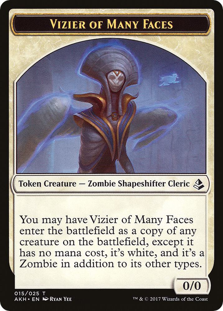 Vizier of Many Faces // Zombie Double-Sided Token [Amonkhet] 15 // 20