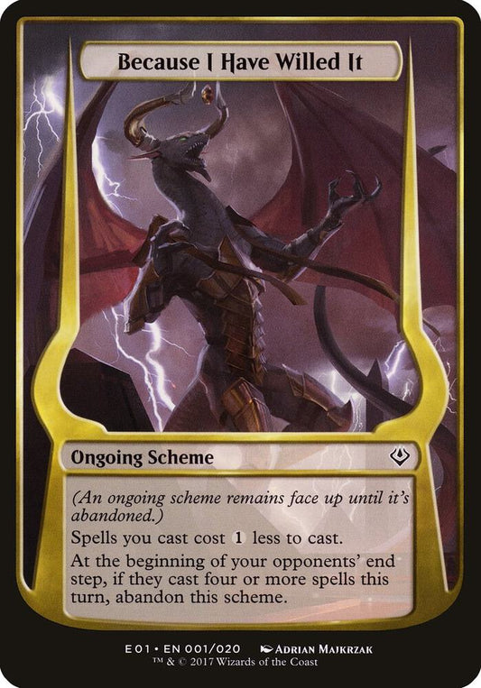 Because I Have Willed It (Archenemy: Nicol Bolas) [Oversize Cards] 1