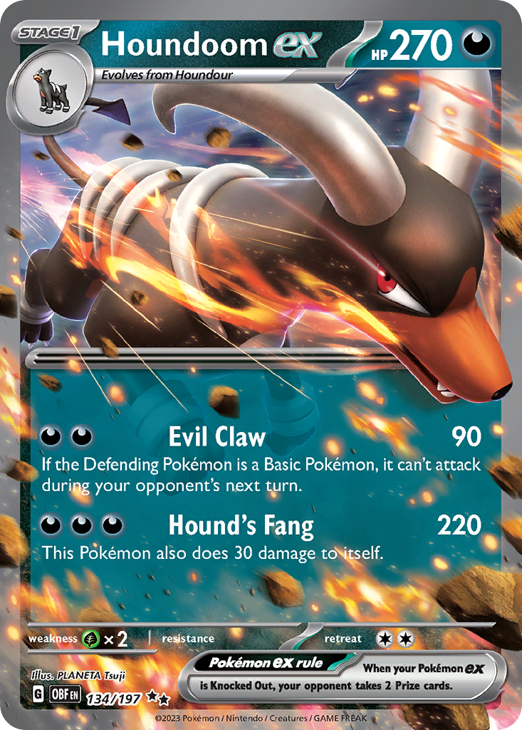 Houndoom ex - 134/197 Obsidian Flames