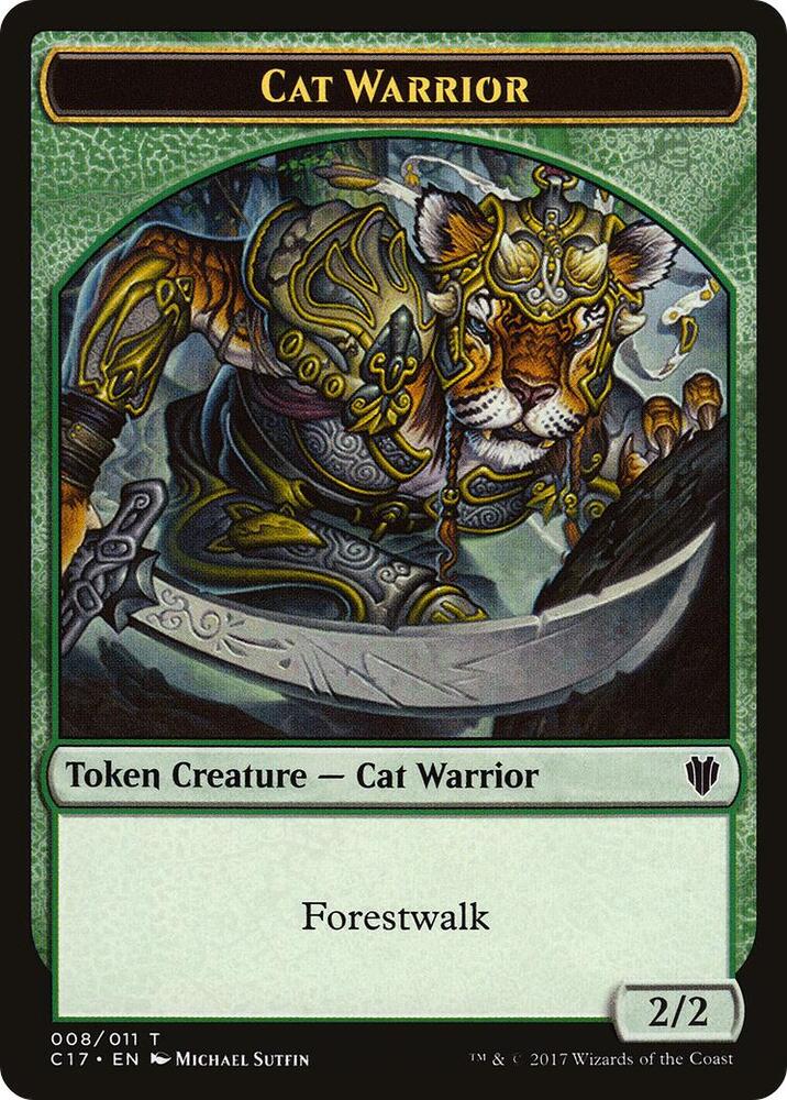 Cat Warrior // Rat Double-Sided Token [Commander 2017] 8 // 3