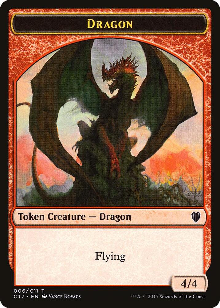 Dragon (006) // Gold Double-Sided Token [Commander 2017] 6 // 10