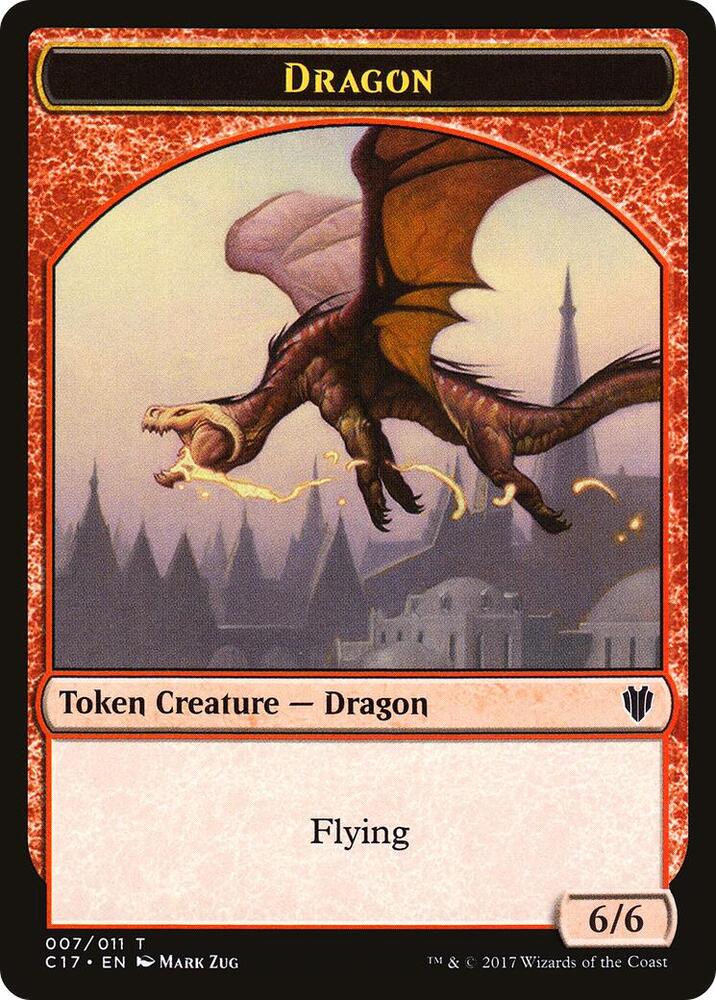 Dragon (007) // Gold Double-Sided Token [Commander 2017] 7 // 10
