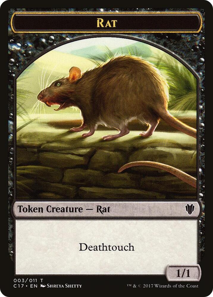 Rat // Cat Double-sided Token [Commander 2017] 3 // 1