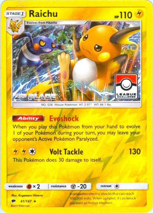 Raichu - 41/147 (League Challenge) [2nd Place] [League & Championship Cards] 041/147