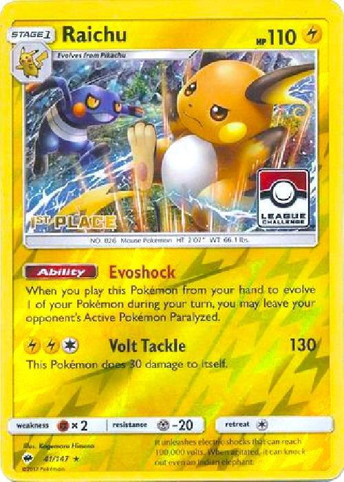 Raichu - 41/147 (League Challenge) [1st Place] [League & Championship Cards] 041/147