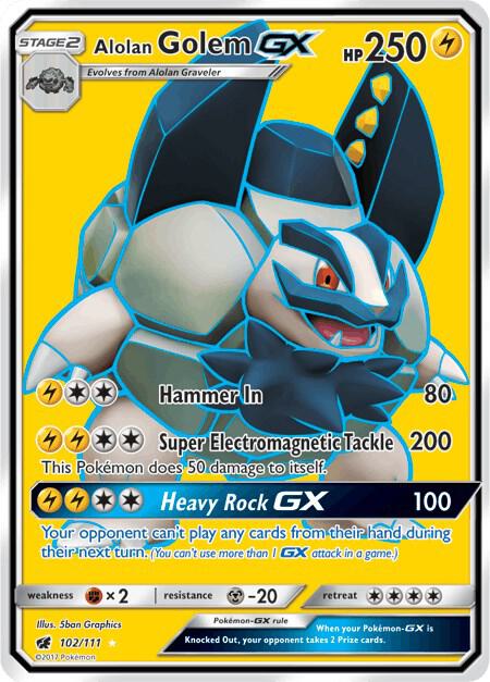 Alolan Golem GX (Full Art) [SM - Crimson Invasion] 102/111