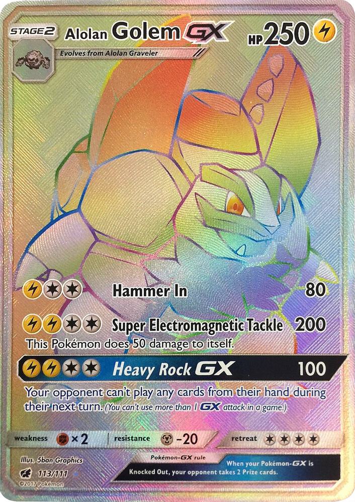 Alolan Golem GX (Secret) [SM - Crimson Invasion] 113/111
