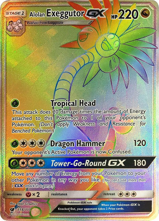Alolan Exeggutor GX (Secret) [SM - Crimson Invasion] 118/111