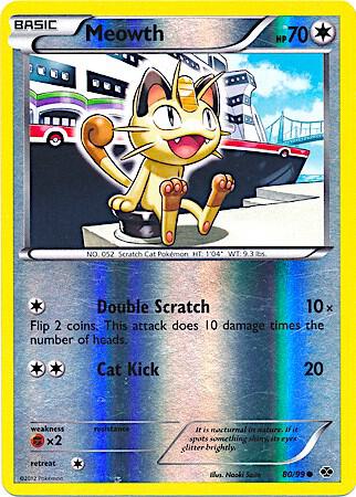 Meowth - 80/99 (Mirror Reverse Holo) [Miscellaneous Cards & Products] 080/099