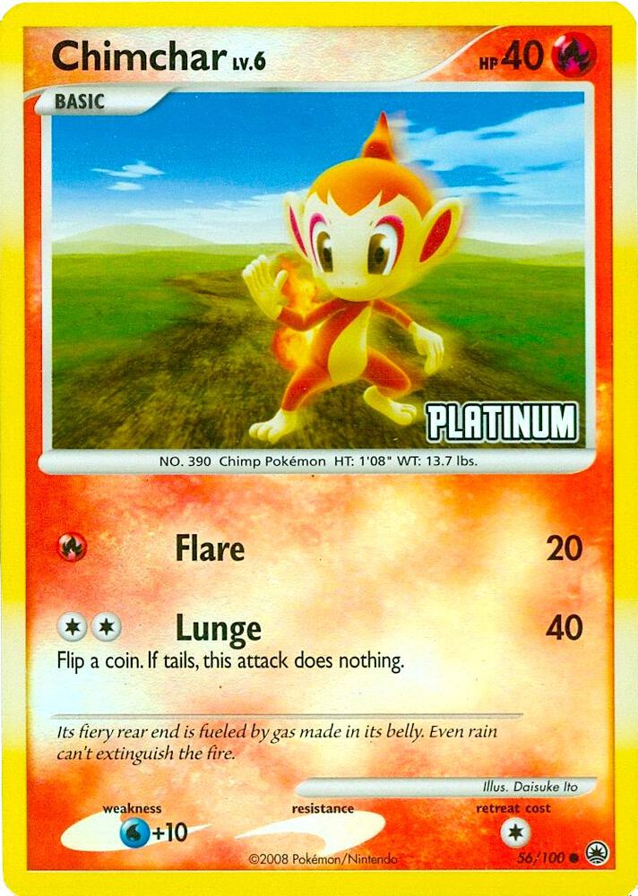 Chimchar - 56/100 [Platinum] [Burger King Promos] 056/100