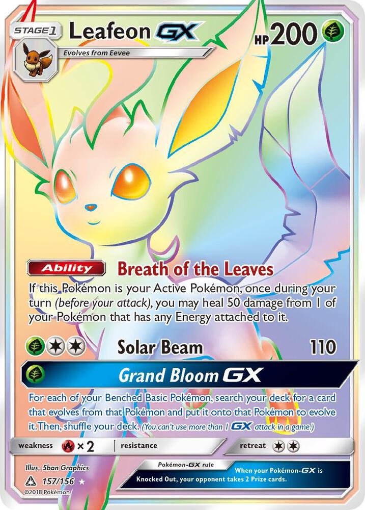 Leafeon GX (Secret Rare) [SM - Ultra Prism] 157/156