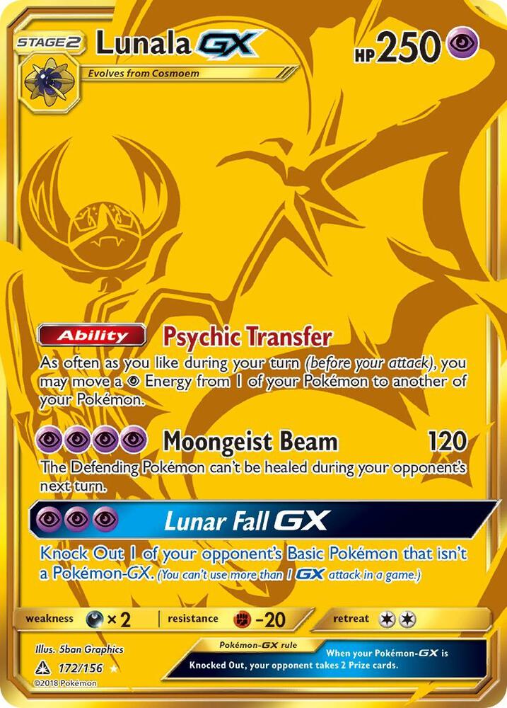 Lunala GX (Secret Rare) [SM - Ultra Prism] 172/156