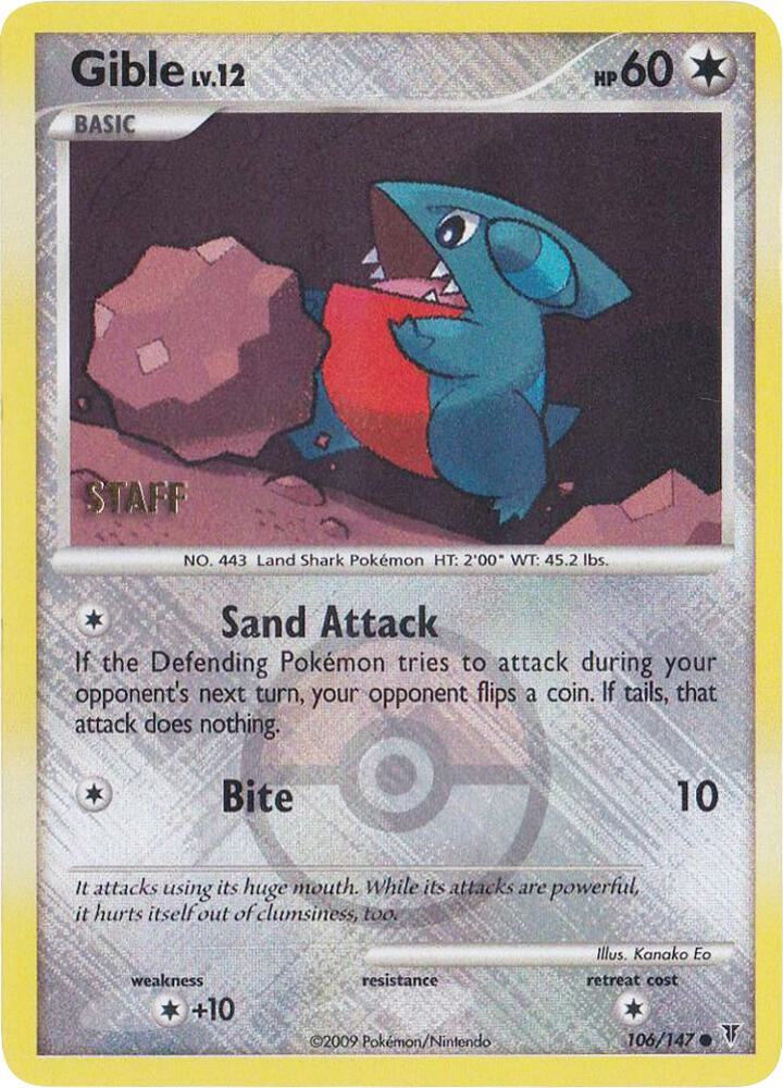 Gible - 106/147 (Championship Promo) [Staff] [League & Championship Cards] 106/147